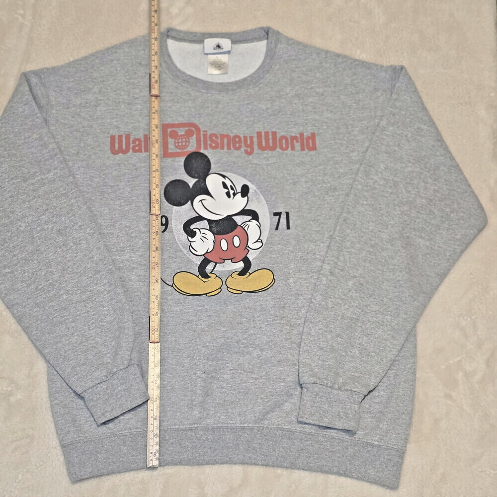 Walt Disney World 1971 Mickey Mouse Gray Sweatshirt Unisex Retro Style Size L - Picture 4 of 7